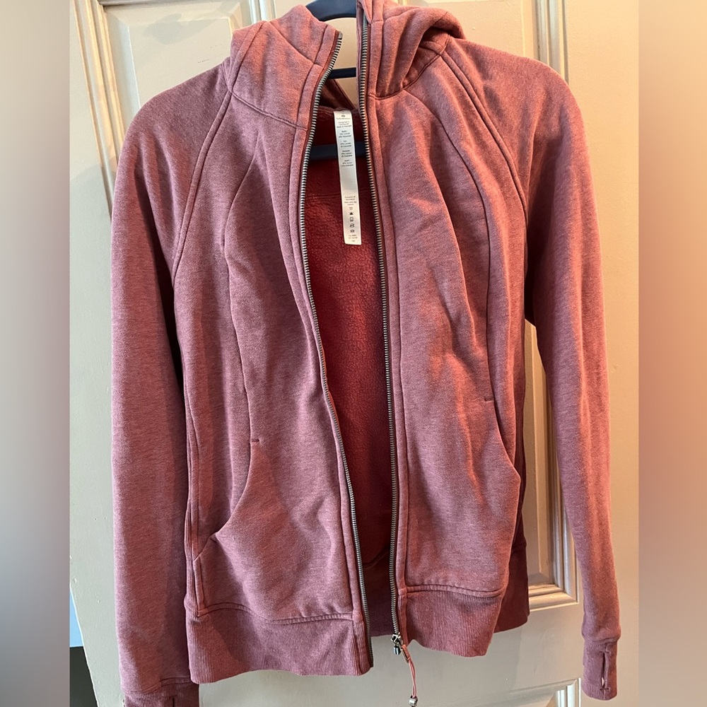 Lululemon scuba full zip, dark pink